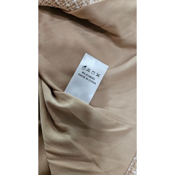 NWT Fashion Nova Beige Button Up Pockets Details Women's Tweed Vest Size M - Picture 10 of 11